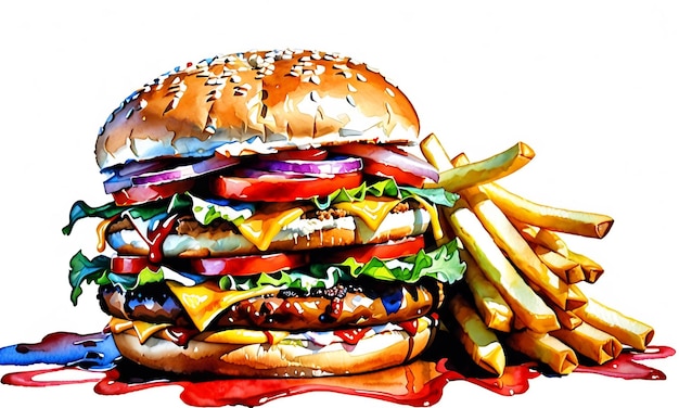 mix fast food burger sullo sfondo burger alla griglia sullo sfondo astratto