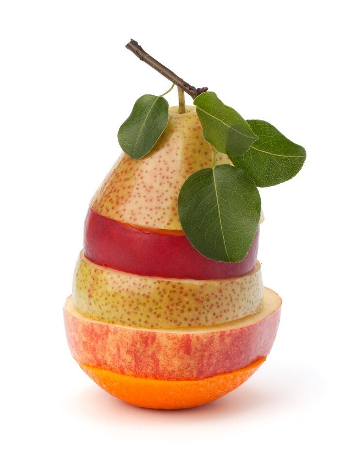 Photo mixed fruit slices