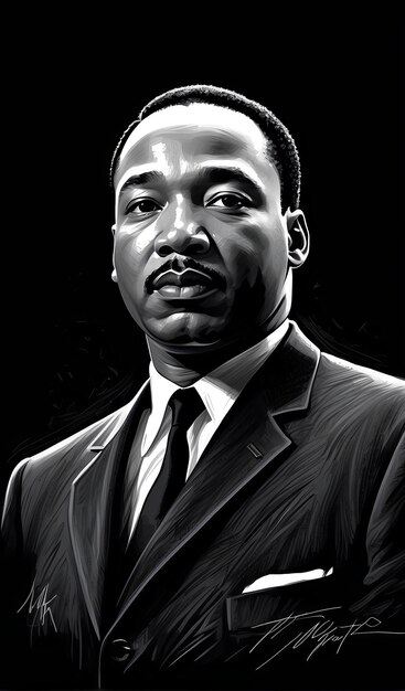 MLK Vector Art in bianco e nero