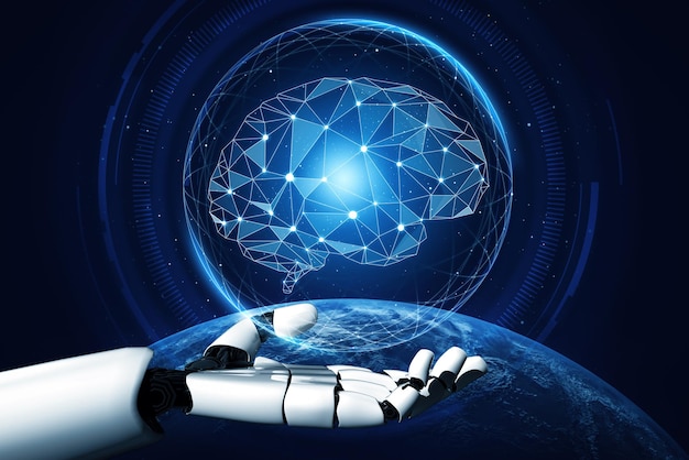 Mlp concetto futuristico di robot di intelligenza artificiale