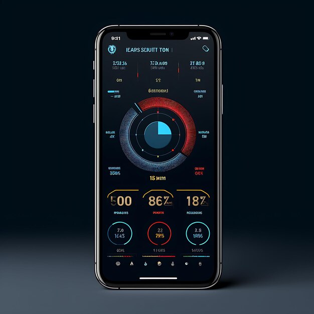 Mobile App Layout Design di Blood Pressure Monitor Layout elegante e moderno Black and Blu Concepts