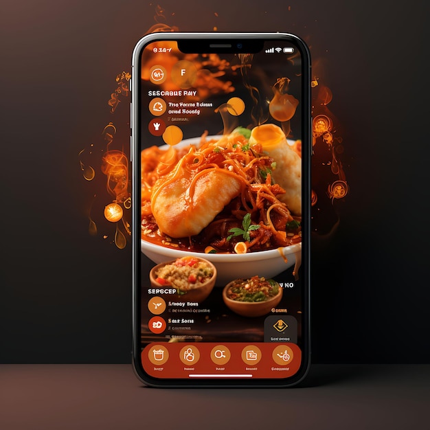 Mobile App Layout Design of Asian Food Delivery con concetti di layout di ispirazione culturale e orientale