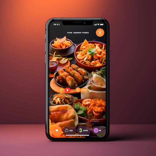 Mobile App Layout Design of Asian Food Delivery con concetti di layout di ispirazione culturale e orientale