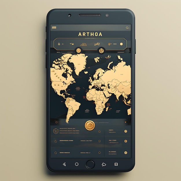 Mobile App Layout Design of Geography Education Atlas Style Layout Terra Toned Color Con Concepts