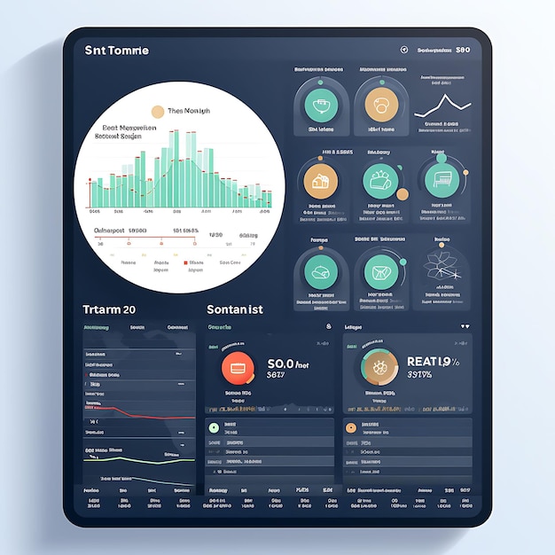 Mobile App Layout Design of Investment Dashboard Layout informativo e basato sui dati Blue Concepts