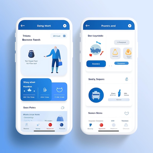 Mobile App Layout Design of Laundry Delivery con layout semplice e intuitivo e concetti Blue C