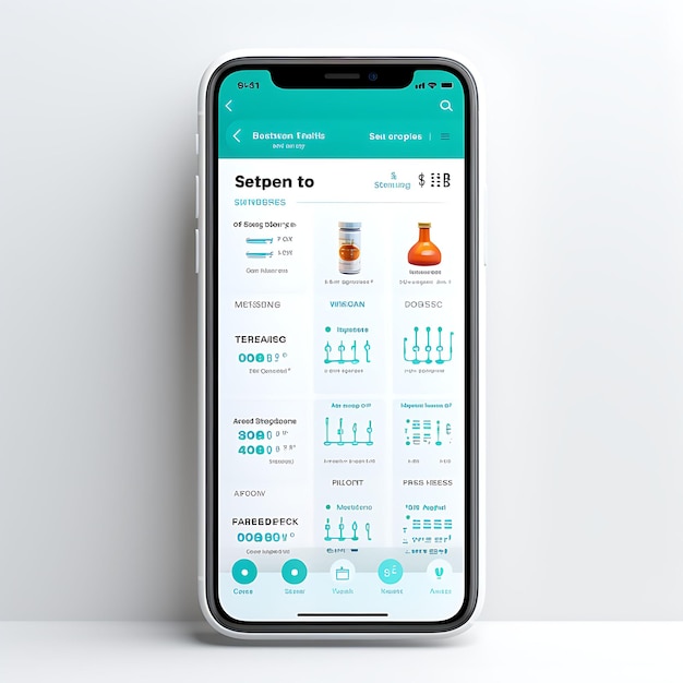 Mobile App Layout Design of Medicine Delivery con layout pulito e organizzato e concetti bianchi