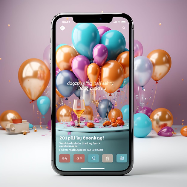 Mobile App Layout Design of Party Supplies Delivery with Festive and Celebratory Layout Concepts