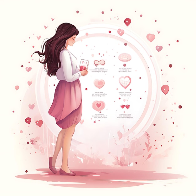 Mobile App Layout Design of Pregnancy Tracker Delicate and Feminine Layout Pink and Whit Concepts