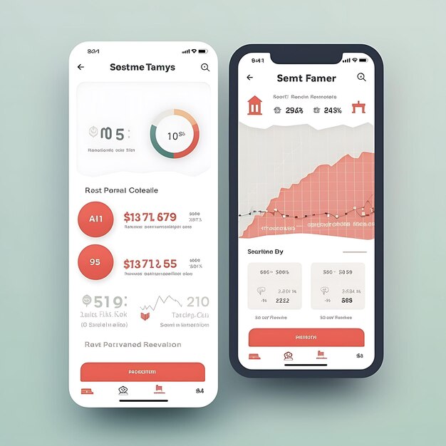 Mobile App Layout Design of Real Estate Investment Tracker Elegante e moderno Layout Neutr Concepts