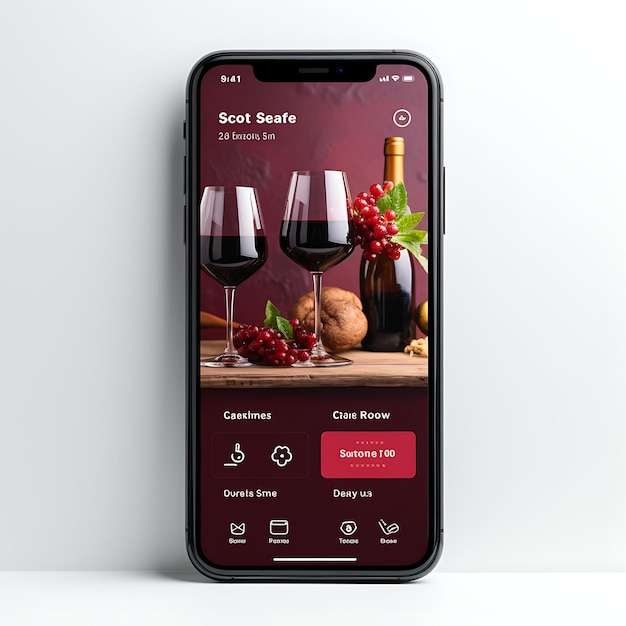 Mobile App Layout Design of Wine Delivery con layout sofisticato ed elegante e concetti profondi