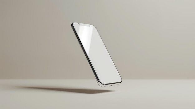 Mobile Mockup su sfondo bianco in piedi in aria