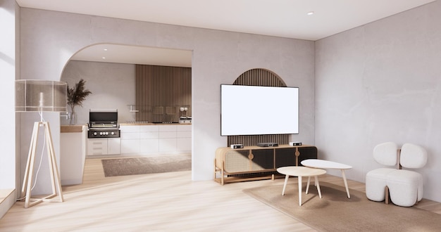 Mobile soggiorno Tv e divano poltrona design minimalista stile muji