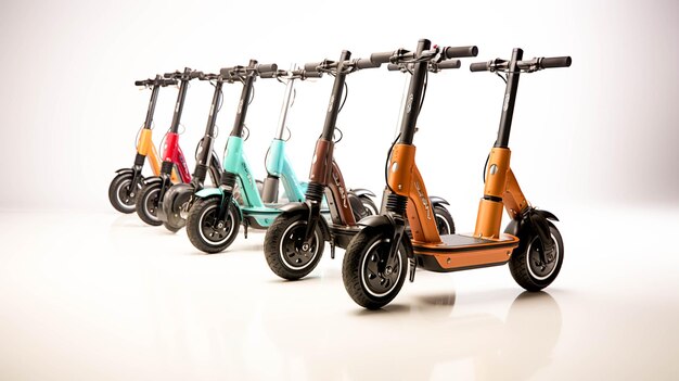 Mobilità pieghevole scooter su sfondo bianco