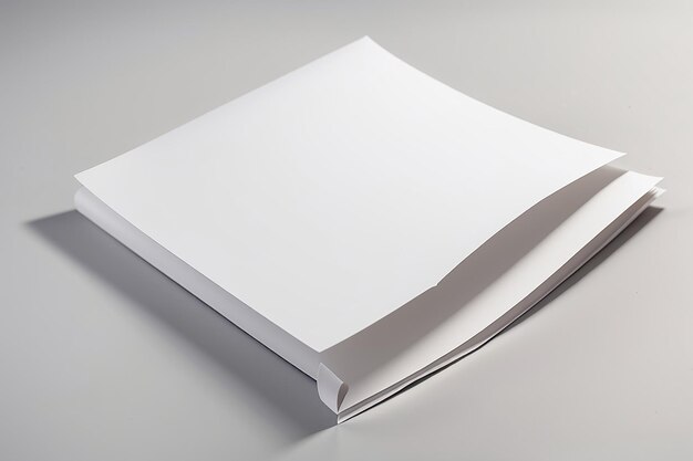 Mock up di carta bianca bianca con riccioli in stile minimalista