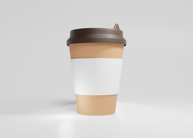 Mock-up di tazza di caffè in carta marrone