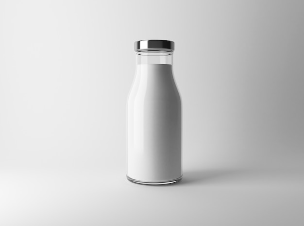 Mock-up di vetro bottiglia di latte