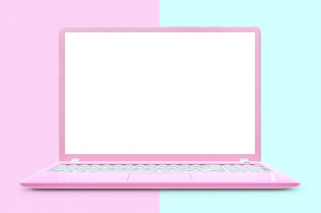 Mock up laptop color rosa