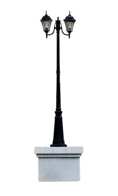 Mock up palo della lampada isolato su sfondo bianco con tracciato di ritaglio
