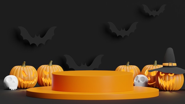 Mock up podio per la presentazione del prodotto astratto concetto minimo Halloween