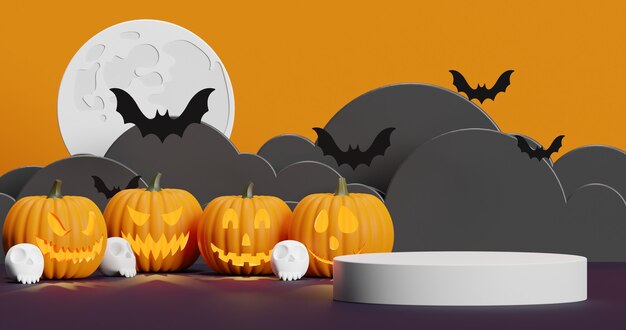 Mock up podio per la presentazione del prodotto astratto concetto minimo Halloween