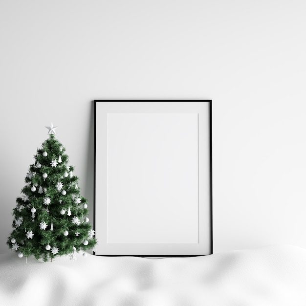 Mock Up Poster Frame Decorazione invernale di Natale