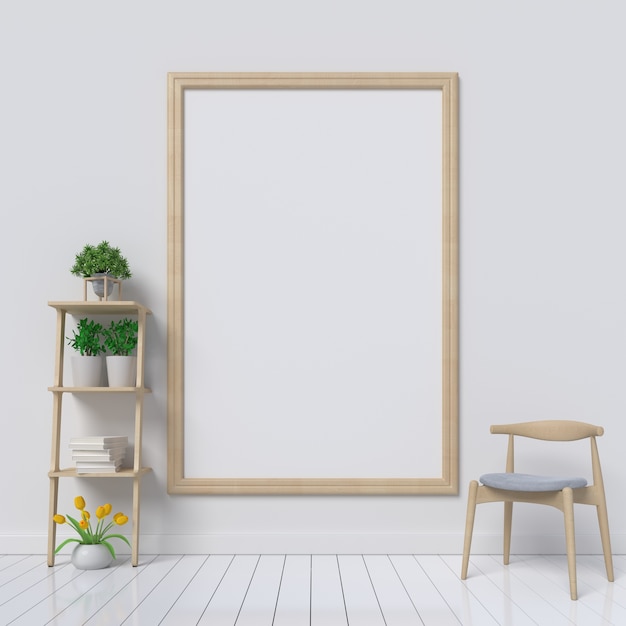 mock up poster frame in fondo interno