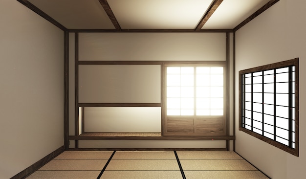 Mock up stile zen interiore. Rendering 3D