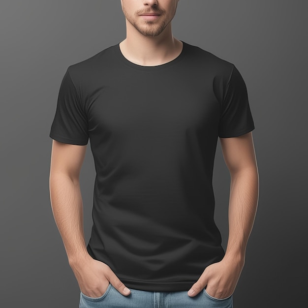 Mockup abbigliamento maglietta nera vuota