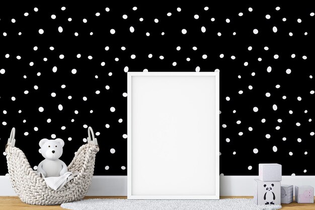 Mockup con cornice bianca per bambini