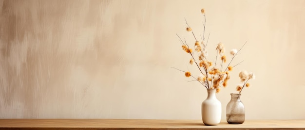 Mockup con spazio vuoto e vaso con fiori composizione natura morta composizione floreale primavera