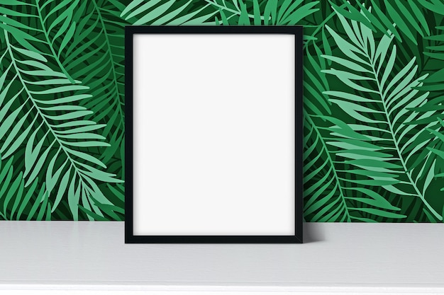 Mockup cornice poster e sfondo verde 3d