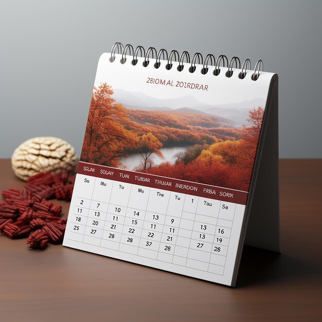 Mockup del calendario