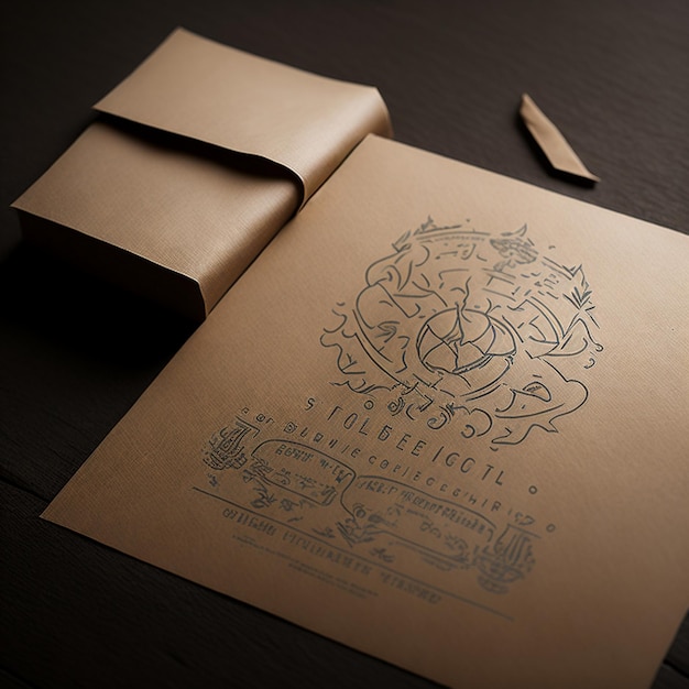 Mockup del logo impresso su carta Kraft