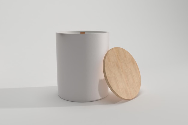 Mockup dell'etichetta della candela Large Spa Vicks Candles 3d Rendered