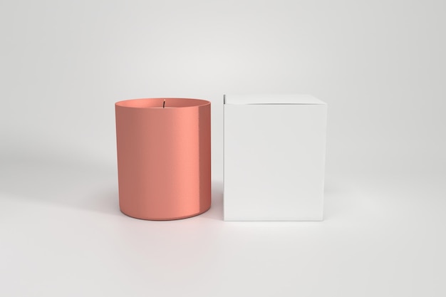 Mockup dell'etichetta della candela Large Spa Vicks Candles Packaging Box 3d Rendered