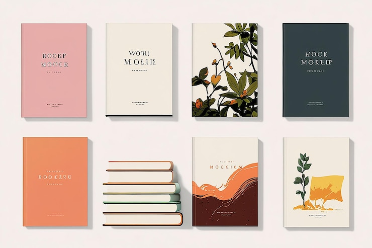 Foto mockup della collezione di libri