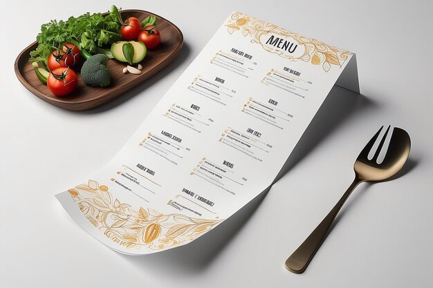 Mockup della progettazione del menu