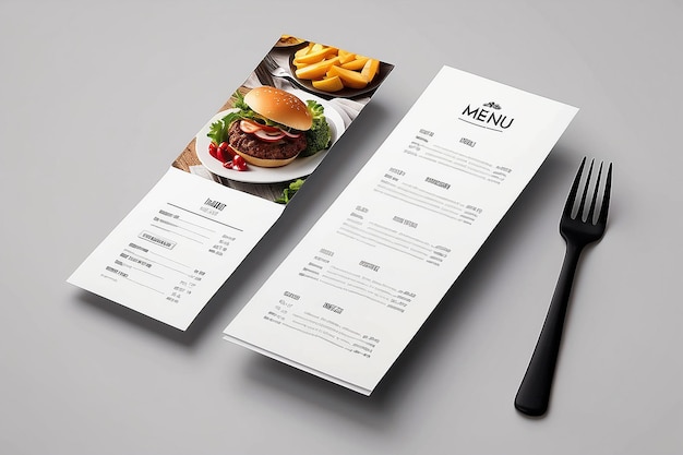 Mockup della scheda di menu