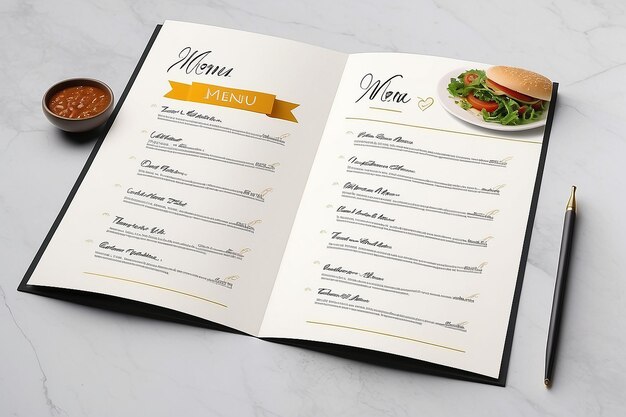 Mockup della scheda di menu