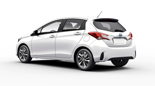 Mockup della Toyota Yaris a vista posteriore bianco semplice