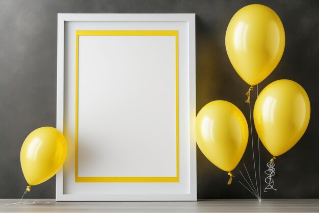 Mockup dello spazio di copia dello sfondo del fotogramma vuoto dei palloncini