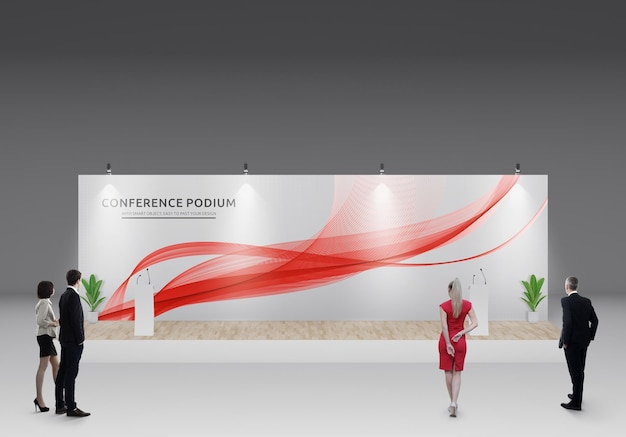 Mockup dello stand dell'esposizione