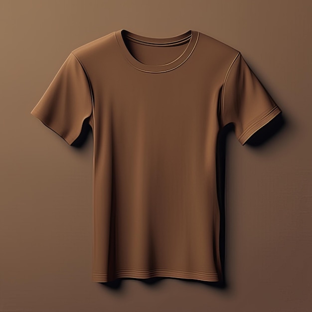 Mockup di abbigliamento maglietta marrone vuota