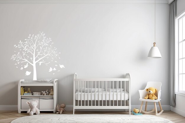 Mockup di adesiva per pareti della nursery