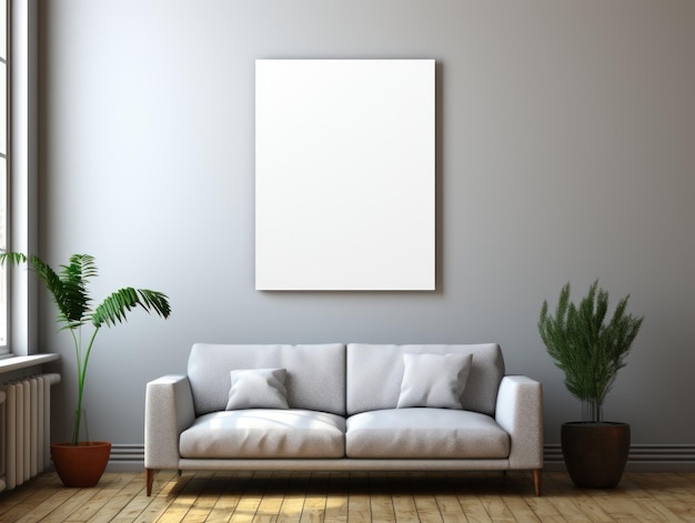 Mockup di arte murale minimalista potenziato AI