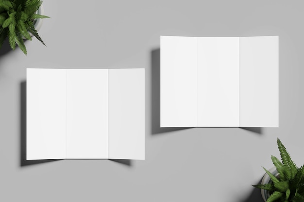 Mockup di brochure a tre ante vuoto