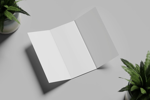 Mockup di brochure a tre ante vuoto