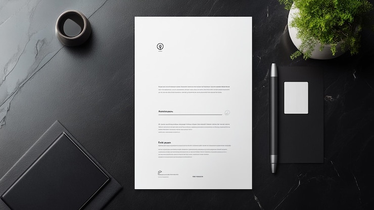 Foto mockup di cancelleria aziendale minimalista
