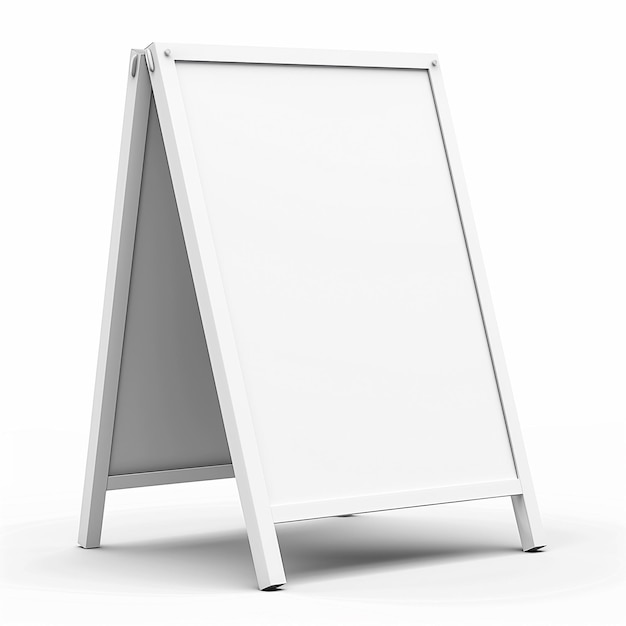 Mockup di cartello bianco su sfondo bianco Pubblicità di marketing